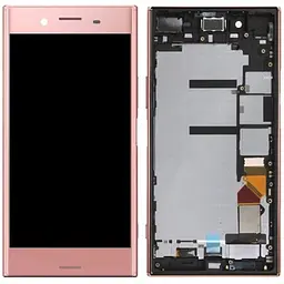 Дисплей Sony G8141 Xperia XZ Premium /G8142 рожевий, Bronze Pink, PRC, з рамкою
