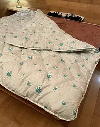 Ковдра полуторна стьобана зимова з волокна Aloe Vera Leri Max 21525 150х210 см біла - мініатюра 3