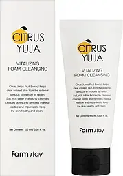 Пінка для вмивання з екстрактом юзу FarmStay Citrus Yuja Vitalizing Foam Cleansing 100 мл