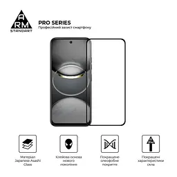 Скло захисне Armorstandart Pro Tecno Spark 30C 4G (kl5) Black (ARM81169) - мініатюра 2
