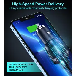 Зарядний пристрій Choetech car USB-A/USB-C 63W QC3.0/PD/PPS black (TC0010-BK) - мініатюра 7
