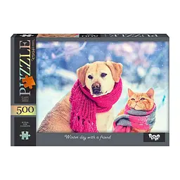 Пазл Winter day with a friend Danko Toys C500-14-08, 500 ел.