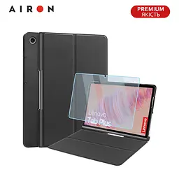 Чехол AIRON Premium для Lenovo Tab Plus 2024 11.5 с защитной пленкой и салфеткой Black - мініатюра 2