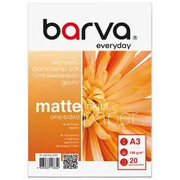 Фотопапір BARVA Everyday 190 г/м2, A3, 20 л матовий (IP-AE190-293) поштучно - мініатюра 1