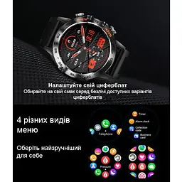 Смарт-годинник Uwatch Smart Delta K52 Black 2 ремінці (3138) - мініатюра 5