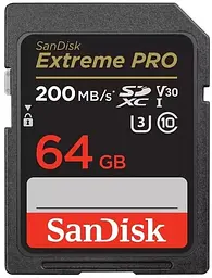 Карта пам'яті SD 64GB C10 UHS-I U3 R200/W90MB/s Extreme Pro V30 SanDisk teh0025035