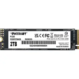 SSD накопичувач Patriot P320 2TB M.2 NVMe (P320P2TBM28) [130886]