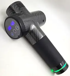 М'язовий ударний масажер з LED індикацією ручний акумуляторний перкусійний 6 насадок для м'язів тіла вібромасажер пістолет у кейсі FASCIAL GUN 1028 - мініатюра 3