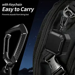 Чохол Primo Magnet Lock Rugged TPU для навушників Samsung Galaxy Buds 4 / Buds 4 Pro з карабіном - Black - мініатюра 8