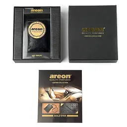 Ароматизатор повітря на дзеркало Areon Gold Star Leather Collection шкіра Оригинал (3233) - мініатюра 3