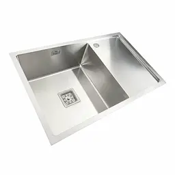Кухонна мийка Platinum Handmade нержавійка 78x50 L (один отвір, квадратний сифон, 3,0/1,0 мм), Нержавіюча сталь - мініатюра 3