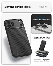 Чехол Spigen Liquid Air для iPhone 17 Pro Matte Black (ACS10331) + защитное стекло - мініатюра 8