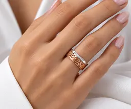 Обручка Jewellery Continent з червоного та білого золота з діамантами 20 (К-0856) - мініатюра 2