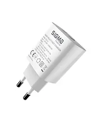 Мережевий зарядний пристрій Sigma mobile X-power 33W GaN, PD, QC (1xUSB-C + 1xUSB-A) Білий (PS33-01) - мініатюра 6