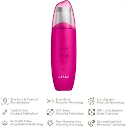 Мікрострумовий скрабер для шкіри та усунення чорних точок GESKE MicroCurrent Skin Scrubber & Blackhead Remover 9 в 1 бузковий - мініатюра 4