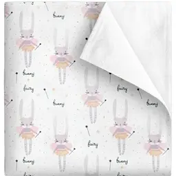 Багаторазова непромокаюча пелюшка Cosas Bunny Fairy 100х140 см біла (Diaper_BunnyFairy_100x140)