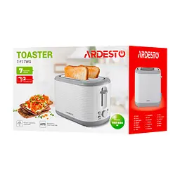 Тостер Ardesto White stripes T-F17WG 930 Вт пластик білий+сірий - мініатюра 6