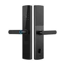 Замок біометричний автономний Trinix TRL-5404BTF Black L/R з Bluetooth, зчитувачем відбитків пальців і карт Mifare (65-00084) - мініатюра 1