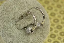 Сережки колечки Xuping Jewelry зі зйомним шармом 1,8 см сріблясті