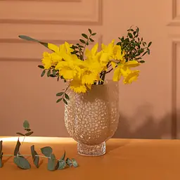 Ваза декоративна скляна Elisey 18 см, бежевий Flower Season HP-10-29 - мініатюра 6