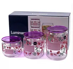 Набір банок Luminarc Plano Irises з кришками, 3 шт. (6657062) - мініатюра 2
