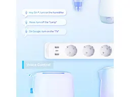 Мережевий фільтр-подовжувач TP-LINK TAPO P300 Smart Wi-Fi Power Strip White, 3 розетки, 1xUSB-C, 2xUSB, 1.5м - мініатюра 5