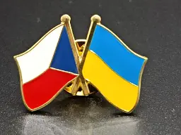 Подвійний значок-пін «Україна – Чехія» 25 × 19 мм (00003) - мініатюра 2