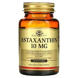 Астаксантин Astaxanthin 10 mg 30 жидких капсул Solgar vit0006556
