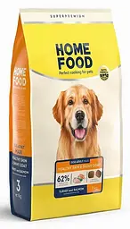Сухий корм для собак великих порід HOME FOOD Healthy Skin & Shiny Coat з індичкою та лососем, 3 кг