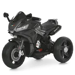 Дитячий електричний мотоцикл Bambi Racer 12V одномісний до 30 кг Чорний (DE-169-E-999)