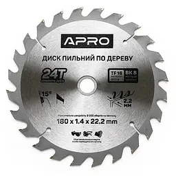 Диск пильний по дереву Apro 180 x 22.2 мм x 24T