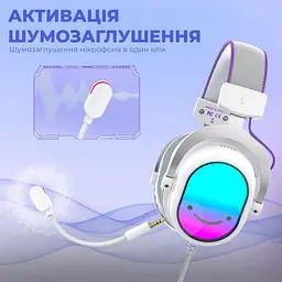 Ігрова гарнітура Fifine H16 7.1 RGB White (H16W) - мініатюра 9