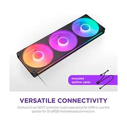 Кулер до корпусу NZXT F360 RGB Core Fan (Single Frame) - Black (RF-U36HF-B1) - мініатюра 10