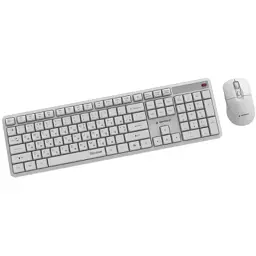 Клавіатура Gembird Silent Key Pro Business Wireless White (KBS-WMS-01-W-CYRL) - мініатюра 2