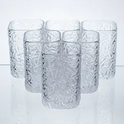 Набір склянок для напоїв Yiwu Matrix Glass 6 штук по 195 мл для лимонадів соку води коктейлів склянки скляні для води HP-17-42