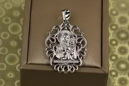Ладанка Xuping Jewelry ажурний овал Марія з немовлям 3.2 см срібляста