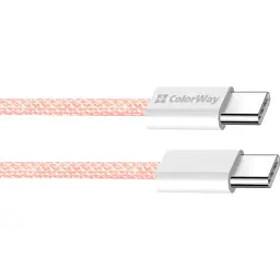 Дата кабель USB-C to USB-C 1.0m 60W 3.0А pink ColorWay (CW-CBPDCC061-P) - мініатюра 3