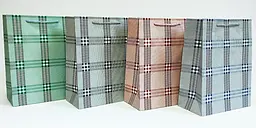 Пакет паперовий Клітинка 25,5×33×12,5 см набір 12 шт (281711)