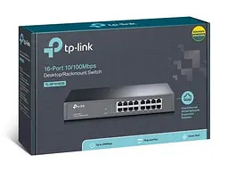 Комутатор TL-SF1016DS 16xFE, некерований, стійковий, TP-Link teh0028248 - мініатюра 4