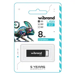 USB флеш накопичувач Wibrand 8GB Chameleon Black USB 2.0 (WI2.0/CH8U6B) - мініатюра 2