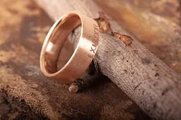 Обручальне кільце з червоного матового золота 16 OK-0010 - мініатюра 6