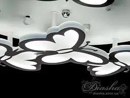 Люстра світлодіодна Diasha 8067/5+1WH Метелики 95W, біла, 47 см, для дитячої, коридору, спальні, кухні - мініатюра 2