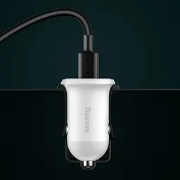 Автомобільний зарядний пристрій Baseus Grain Pro Car Charger Dual USB 4.8A White (CCALLP-02) [73370] - мініатюра 4