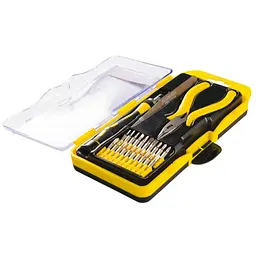 Набір прецизійних викруток з бітами плоскогубці та пінцет Mastertool (у наборі 23 предмети) 40-0166
