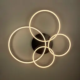 Сучасний LED світильник на 4 кільця у чорному корпусі | Арт. A 55021/4 BK | Line F - мініатюра 3