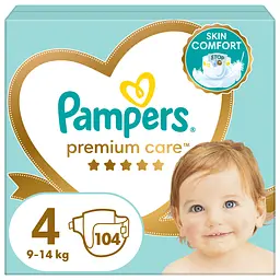 Підгузки Pampers Premium Care 4 (9-14 кг), 104 шт.