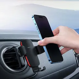 Тримач для мобiльного Baseus Metal AgeⅡ Gravity Car Mount Round Air Vent Version SUJS030001 Black - мініатюра 2