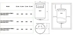 Бойлер GCV 804424D B14 TBRC / ANTICALC 80 V Tesy teh0021791 - мініатюра 3