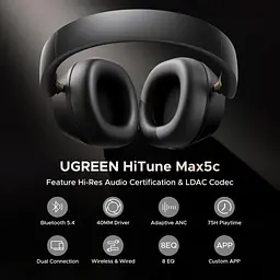 Навушники UGREEN HP203 HiTune Max5С Hybrid ANC Black - мініатюра 5