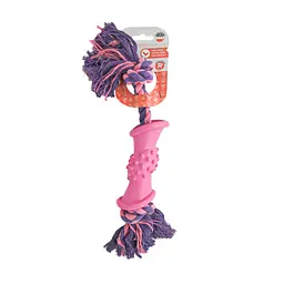 Іграшка для собак Misoko&Co Шипи з веревкою pink 38 cm - мініатюра 2